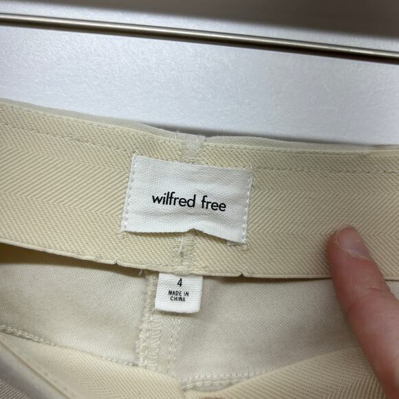 $128 Aritzia Wilfred Free Goodtime Pant 4 Mid Rise Flare Neutral Minimalist - Picture 6 of 7